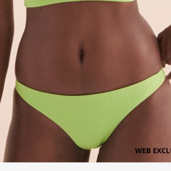 NWT L*Space Camacho Classic Bikini Bottom Ribbed Cucumber Green Womens Size XS - Picture 1 of 9